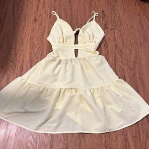 SHEIN Yellow Backless Dress